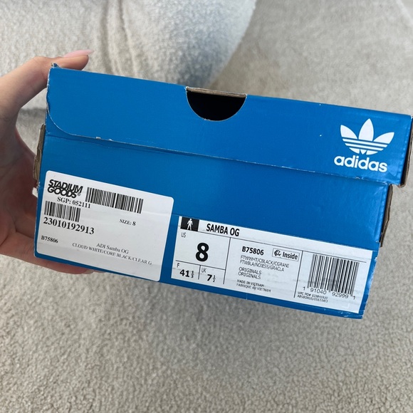 Brand new never worn Adidas Samba OG “White/Black” sneakers size Men’s US 8 - Picture 4 of 10